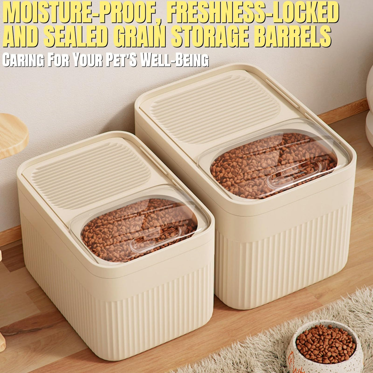 High-Capacity Pet Food Container Airtight, Dog Food Storage, Durable Design Multiple uses