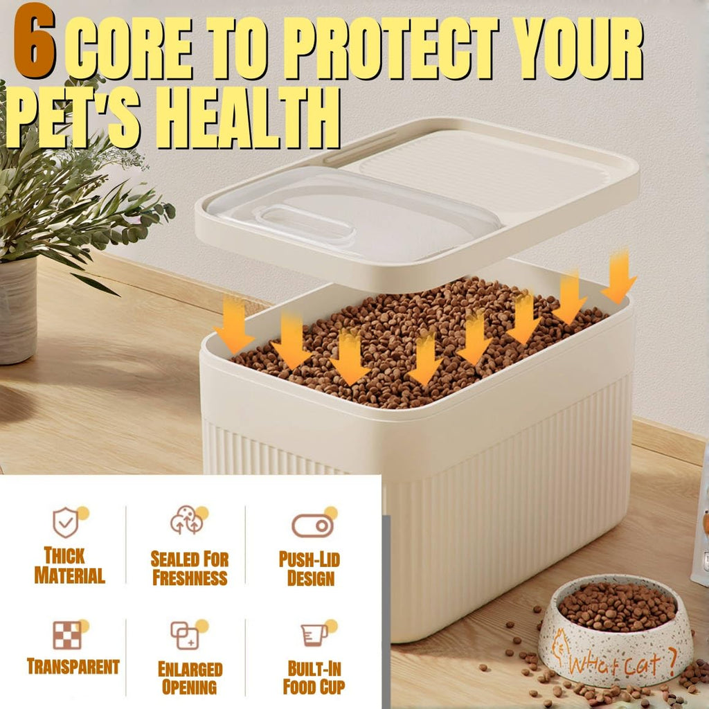 High-Capacity Pet Food Container Airtight, Dog Food Storage, Durable Design Multiple uses