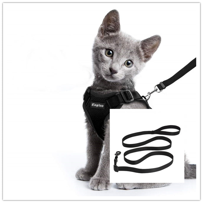 Escape Proof Cat Vest Harness and Car Seat Belt Adapter