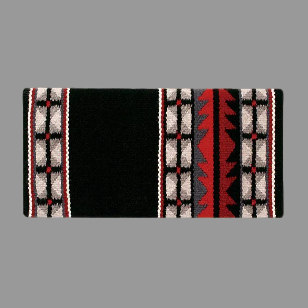 1448-1 Mojave Wool Blanket Black Ash Chocolate Red