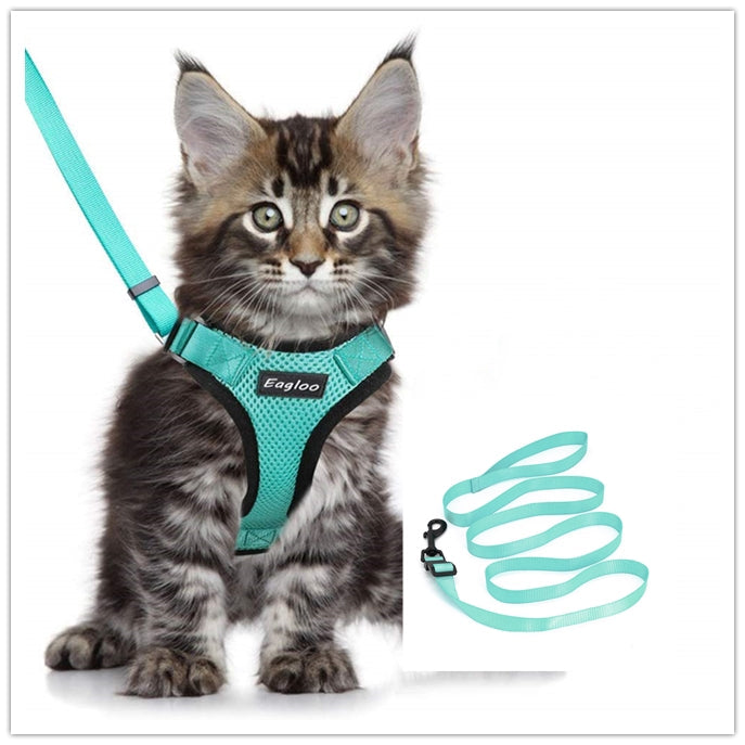 Escape Proof Cat Vest Harness and Car Seat Belt Adapter