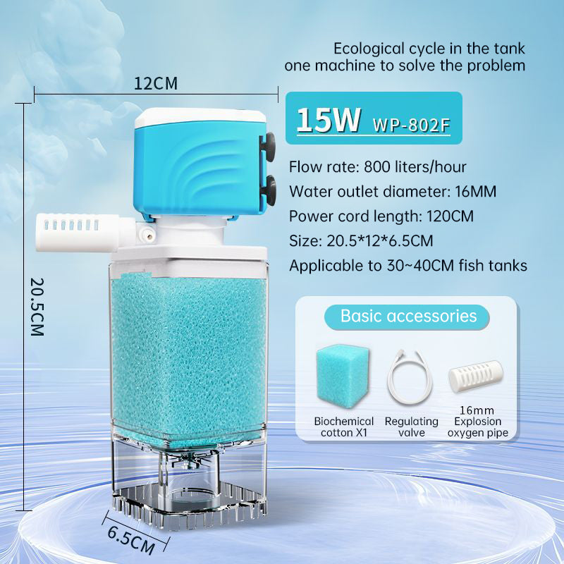 Multifunctional Aquarium Sponge Filter: Water Purifier, Pump, Wave Maker
