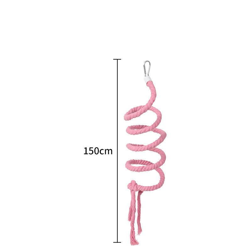 Gradient Colorful Bird Rope Perch Stand for Bird Cages