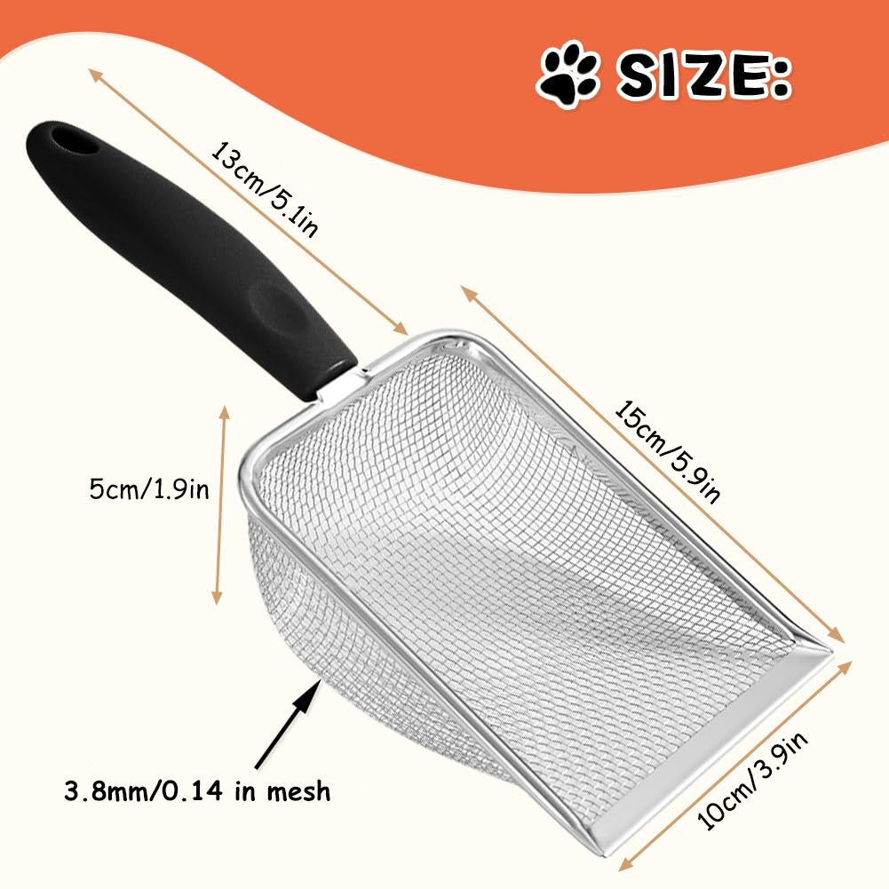 Cat Litter Scoop Stainless Steel Mesh Litter Shovel