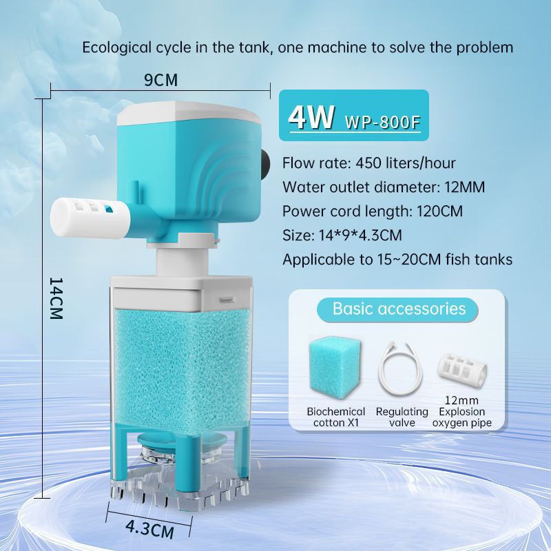 Multifunctional Aquarium Sponge Filter: Water Purifier, Pump, Wave Maker