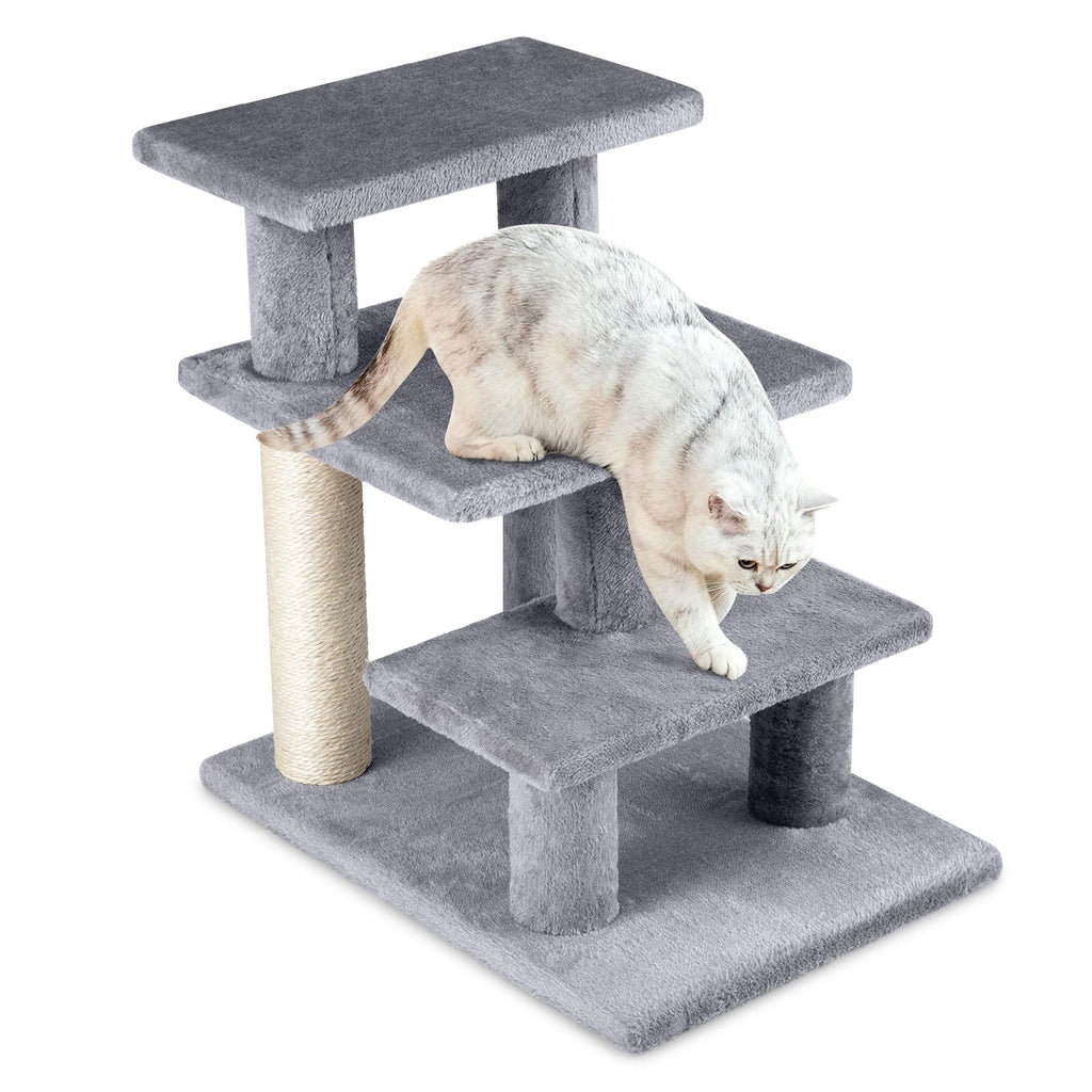 3-Tier Cat Stairs 19 Inch for High Bed Sofa-Gray