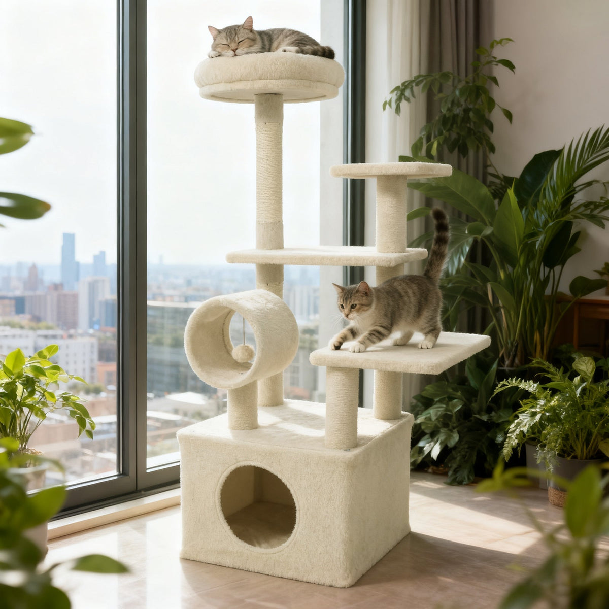 48 Inches Tall Cat Tree Multi-Level Kitten Tower