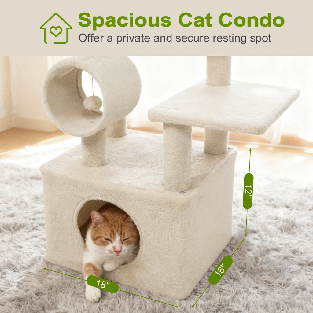 48 Inches Tall Cat Tree Multi-Level Kitten Tower