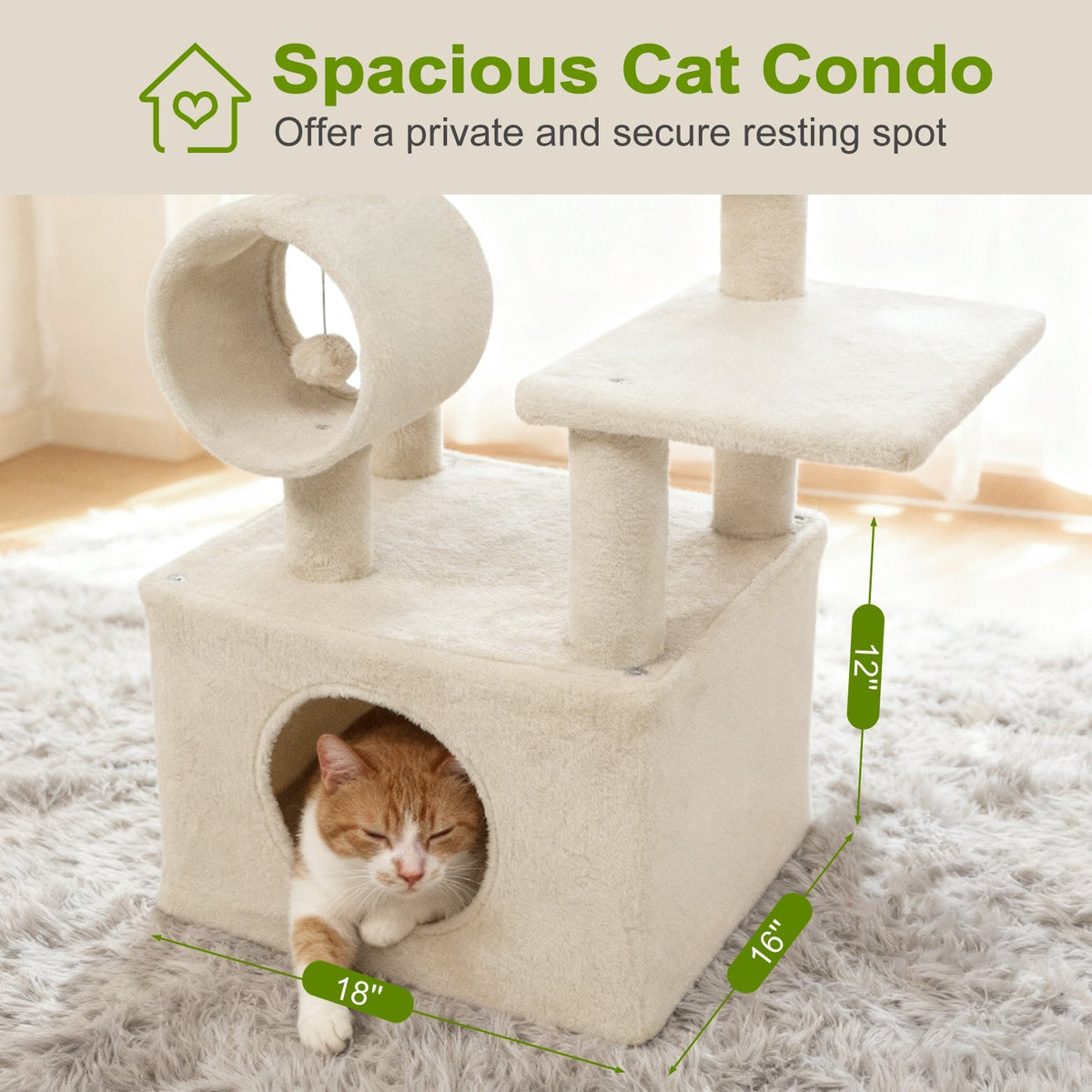 48 Inches Tall Cat Tree Multi-Level Kitten Tower