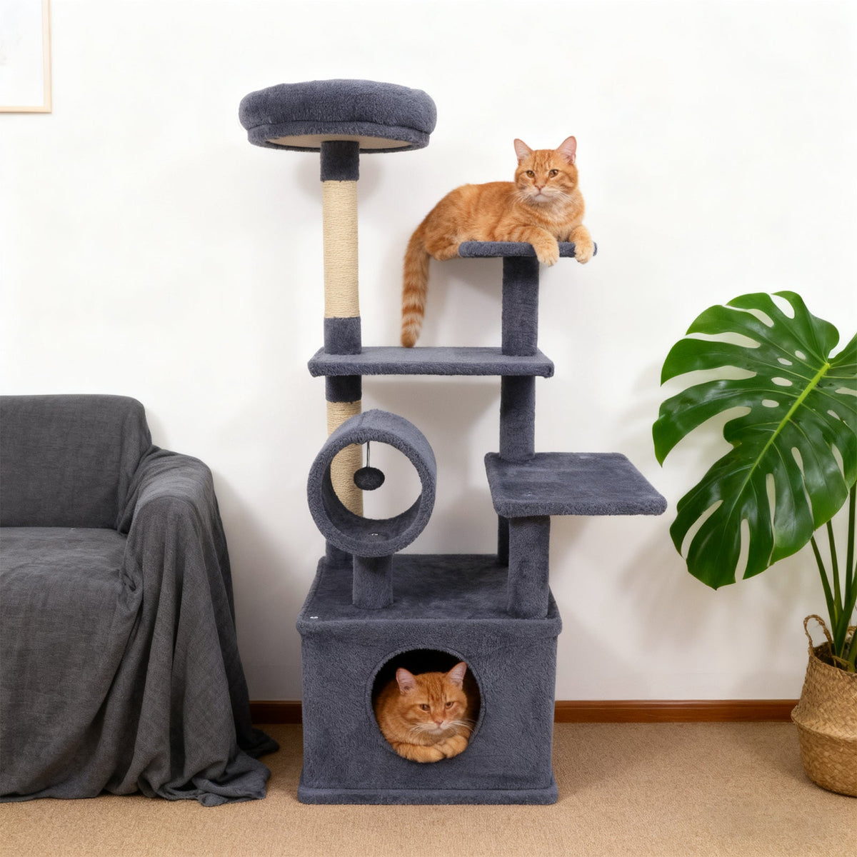 48 Inches Tall Cat Tree Multi-Level Kitten Tower