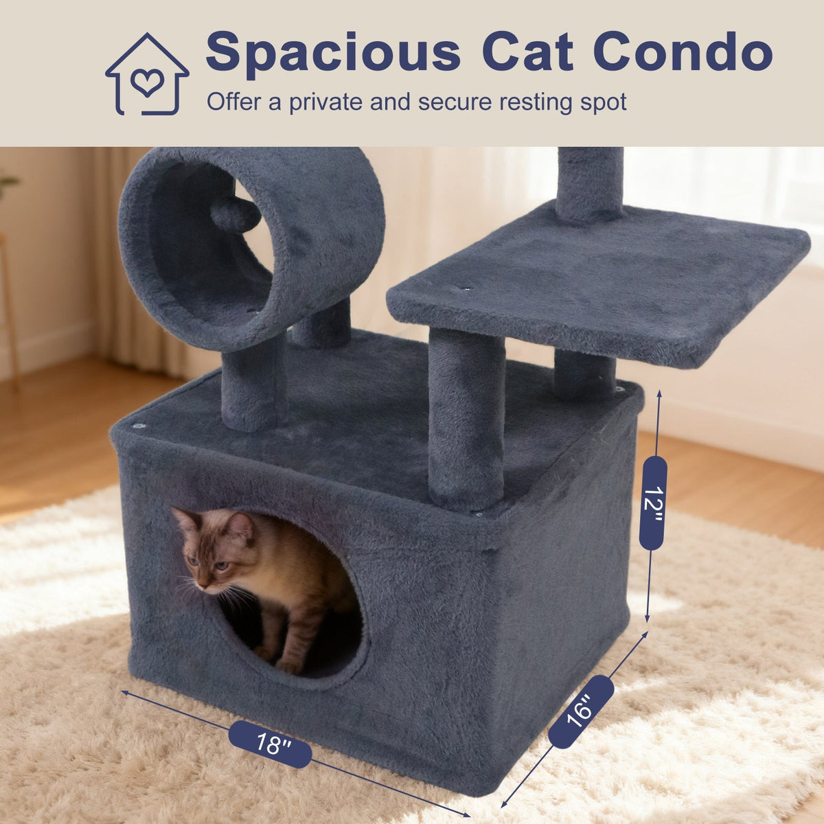 48 Inches Tall Cat Tree Multi-Level Kitten Tower