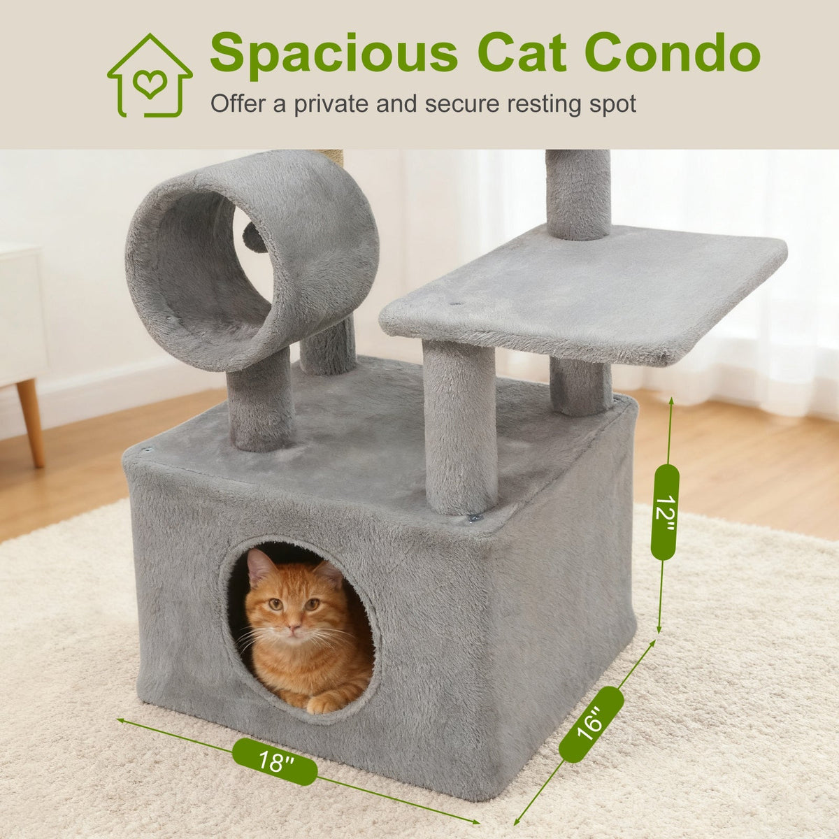 48 Inches Tall Cat Tree Multi-Level Kitten Tower