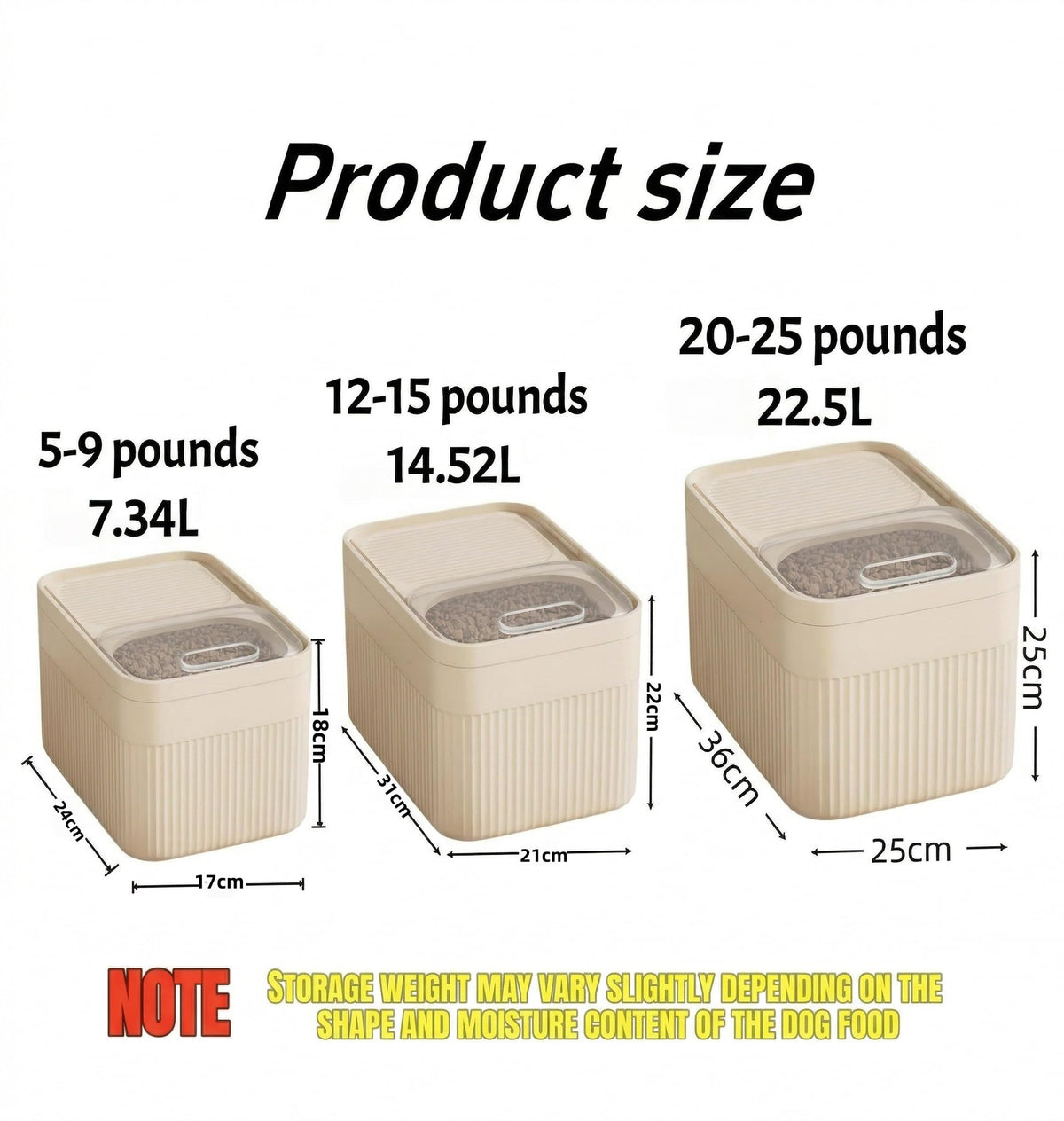 High-Capacity Pet Food Container Airtight, Dog Food Storage, Durable Design Multiple uses