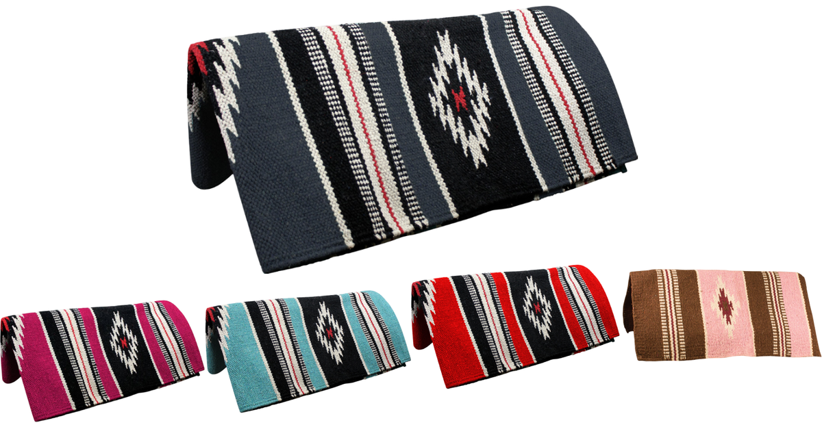 Handwoven Navajo-Inspired Acrylic Western Horse Saddle Blanket – 32" x 64"