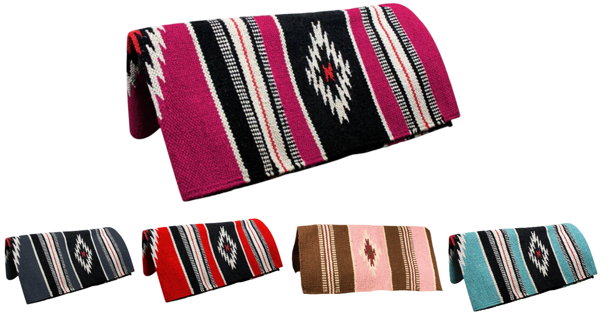 Handwoven Navajo-Inspired Acrylic Western Horse Saddle Blanket – 32" x 64"