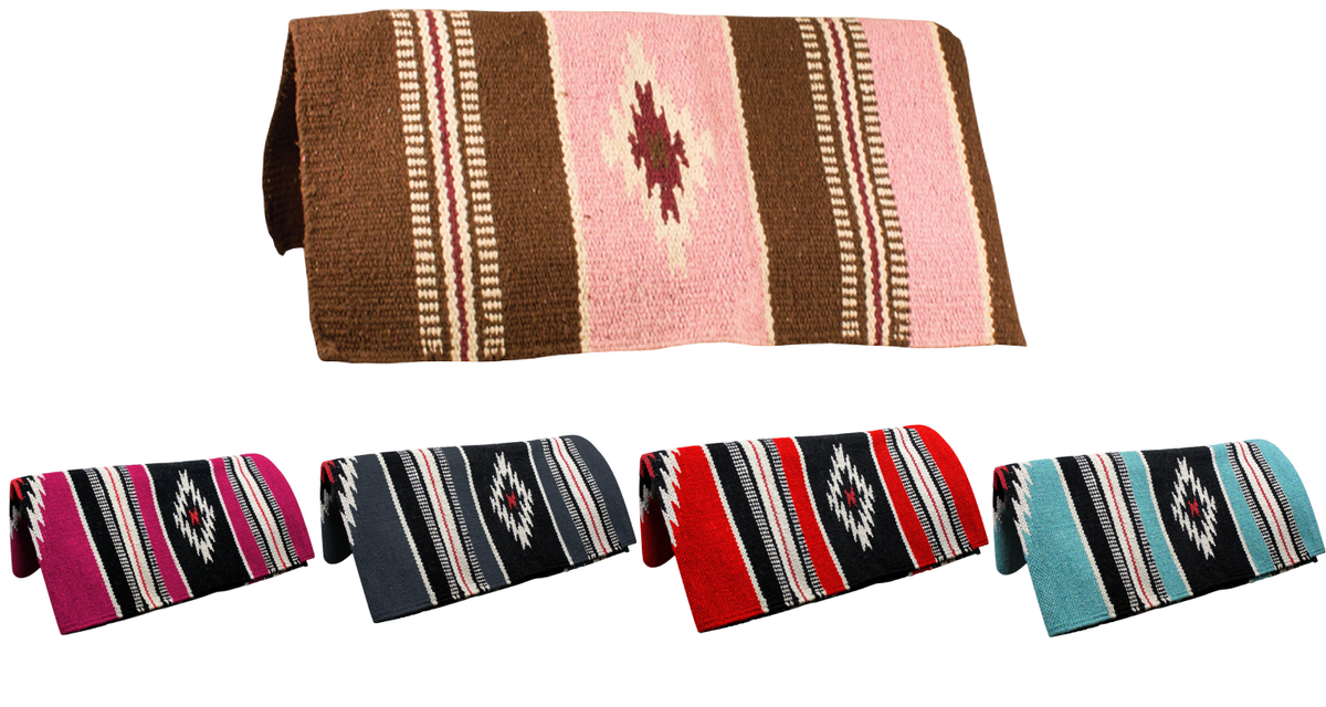 Handwoven Navajo-Inspired Acrylic Western Horse Saddle Blanket – 32" x 64"