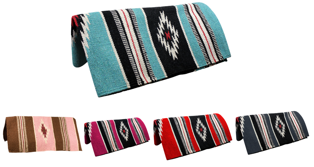 Handwoven Navajo-Inspired Acrylic Western Horse Saddle Blanket – 32" x 64"