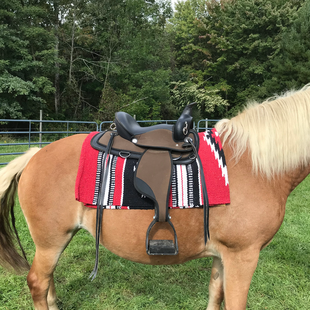 Handwoven Navajo-Inspired Acrylic Western Horse Saddle Blanket – 32" x 64"