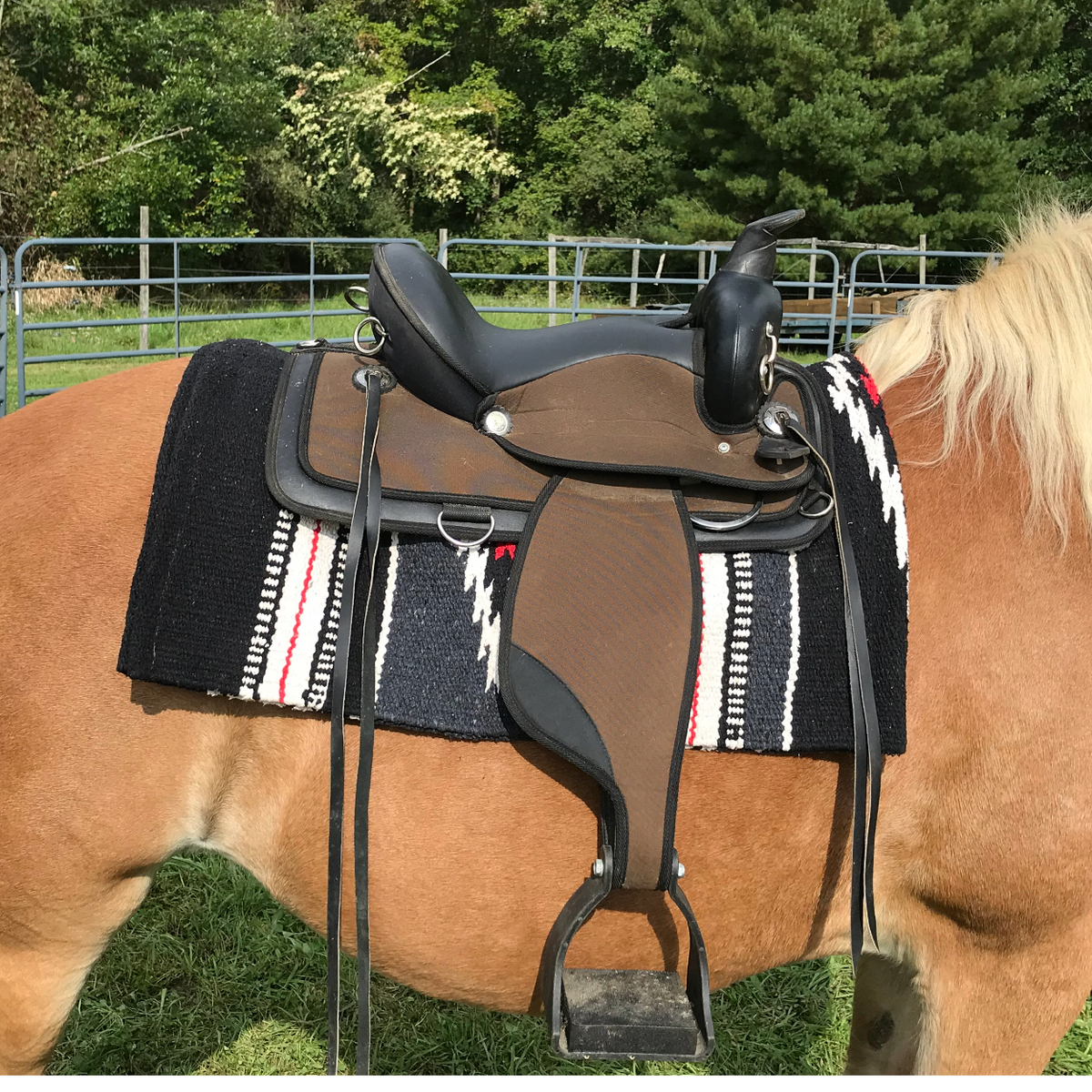 Handwoven Navajo-Inspired Acrylic Western Horse Saddle Blanket – 32" x 64"