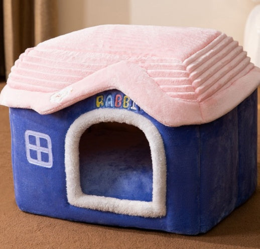 Foldable Doghouse Pet Cat Bed Winter Dog Villa