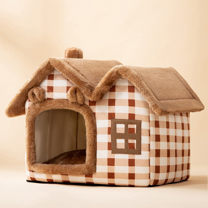 Foldable Doghouse Pet Cat Bed Winter Dog Villa