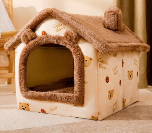 Foldable Doghouse Pet Cat Bed Winter Dog Villa