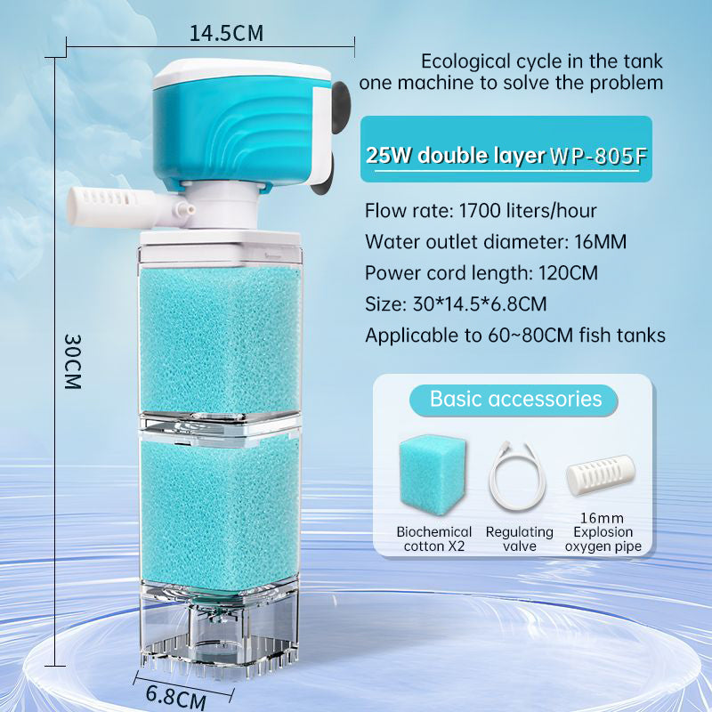 Multifunctional Aquarium Sponge Filter: Water Purifier, Pump, Wave Maker