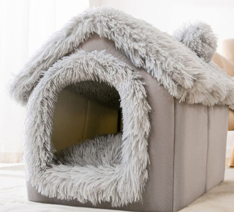 Foldable Doghouse Pet Cat Bed Winter Dog Villa
