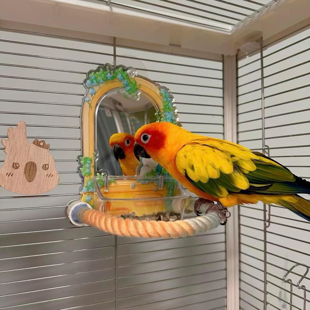 Gradient Colorful Bird Rope Perch Stand for Bird Cages