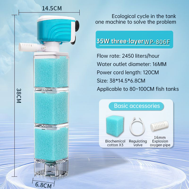 Multifunctional Aquarium Sponge Filter: Water Purifier, Pump, Wave Maker