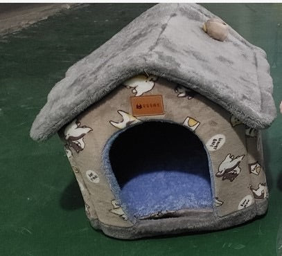 Foldable Doghouse Pet Cat Bed Winter Dog Villa