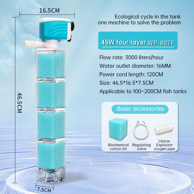 Multifunctional Aquarium Sponge Filter: Water Purifier, Pump, Wave Maker