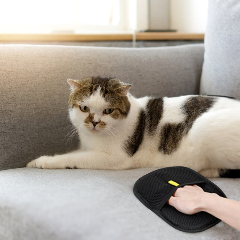 Static Pet Hair Removal Gloves - 3-in-1 Grooming
