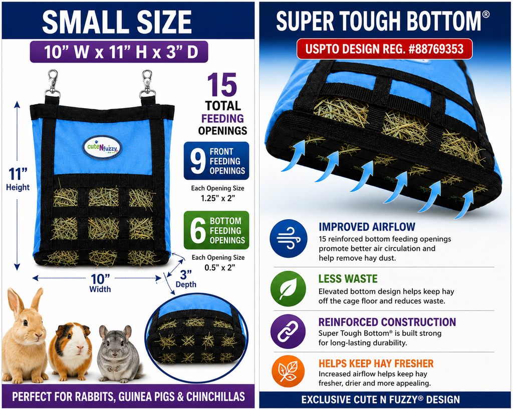 Cute-N-Fuzzy Small Rabbit & Guinea Pig Hay Bag Feeder