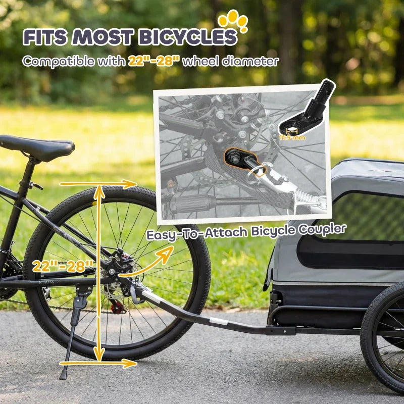 Dog Bike Trailer for Small & Medium Dogs, Universal Bicycle Coupler