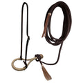 Tahoe 5/8" Rawhide Tan Bosal Mecate Set with Basket-Tooled Leather Hanger
