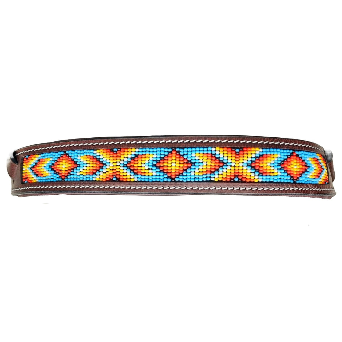 Tahoe Bitless Leather Horse Bridle - Turquoise Navajo Beaded