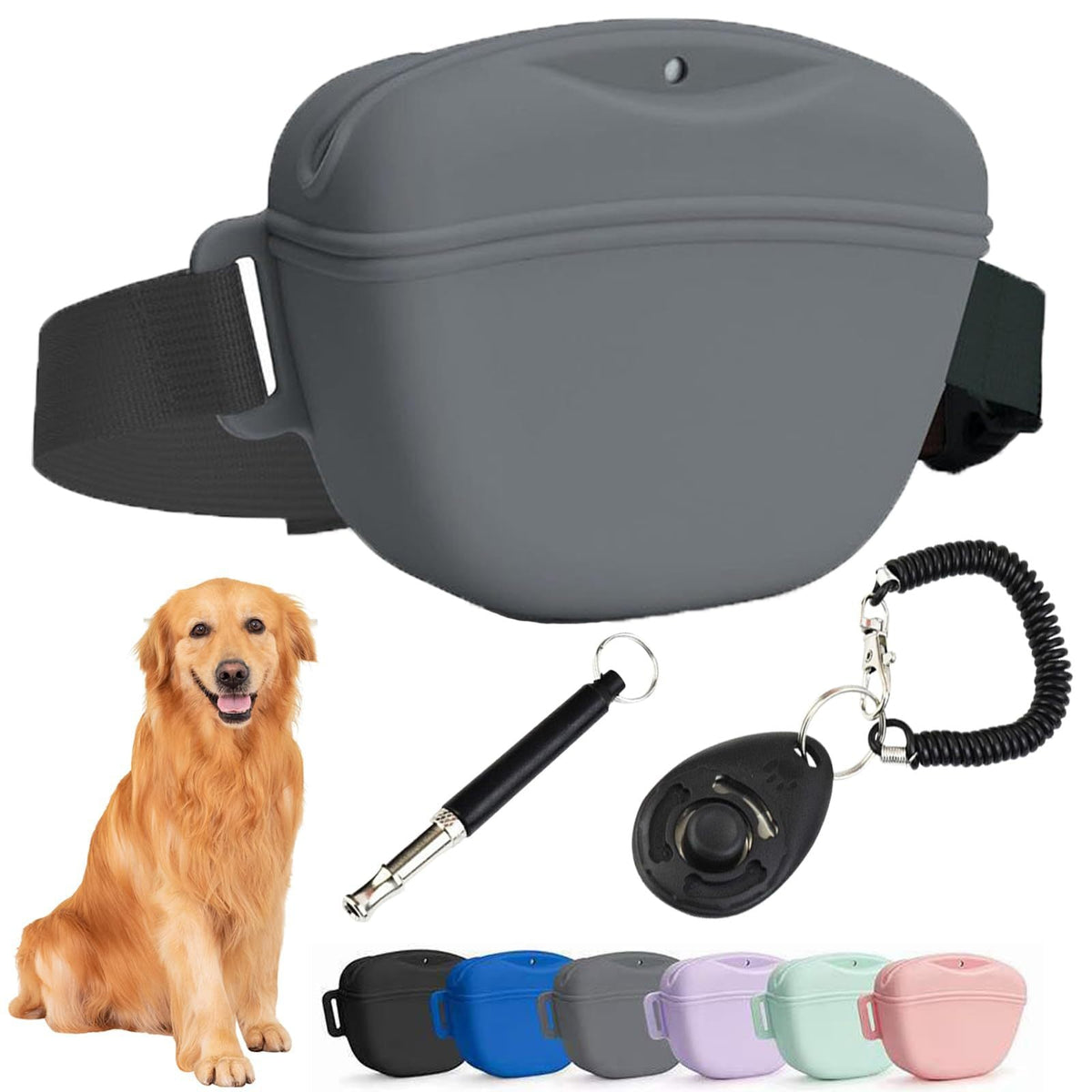 Silicone Dog Training Waist Bag Outdoor Portable Crossbody Pet Snack Pouch
