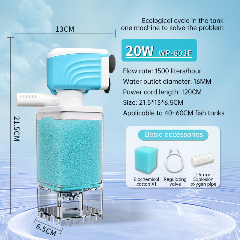 Multifunctional Aquarium Sponge Filter: Water Purifier, Pump, Wave Maker
