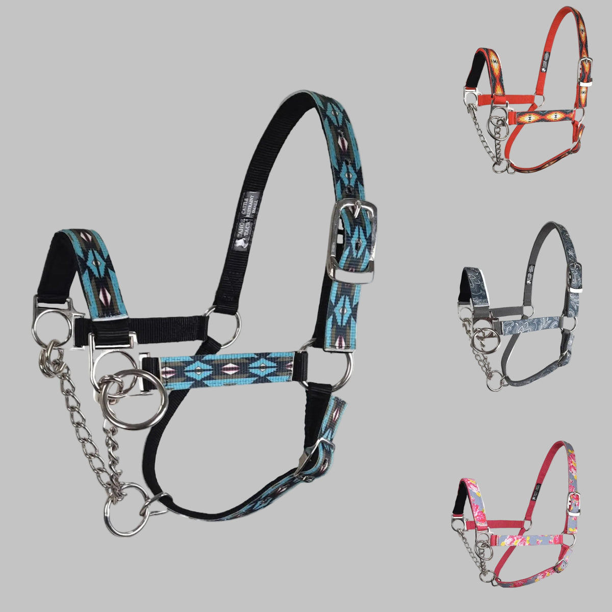 Tahoe Tack Nylon Overlay Cattle Restraint Halter with Padded Noseband