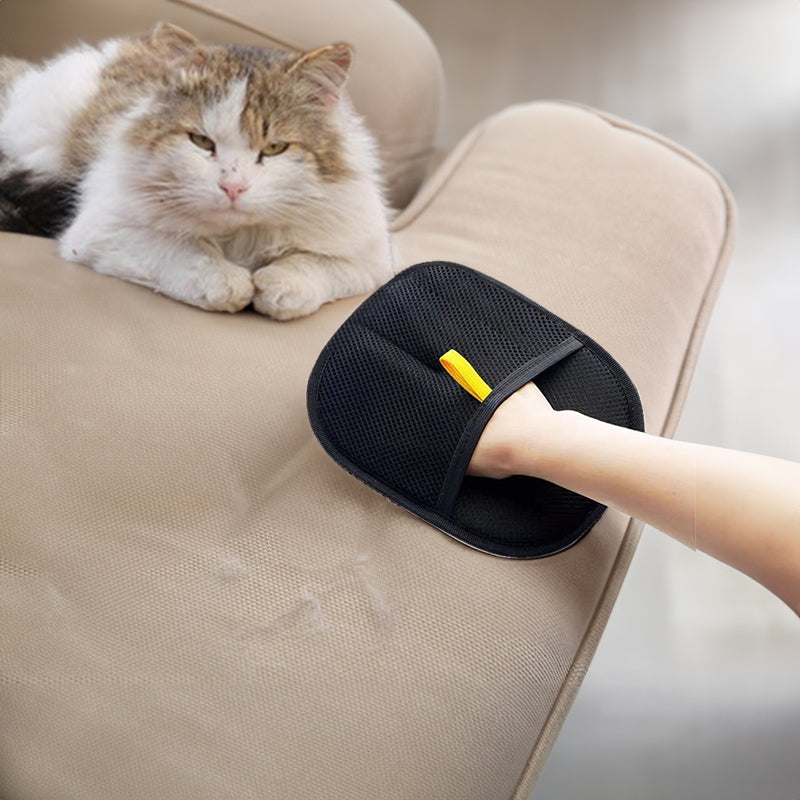 Static Pet Hair Removal Gloves - 3-in-1 Grooming