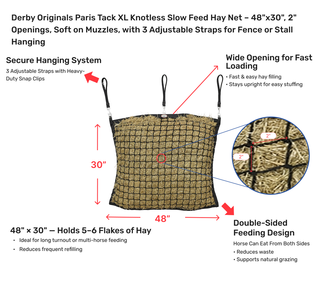 Derby Originals Paris Tack XL Knotless Slow Feed Hay Net