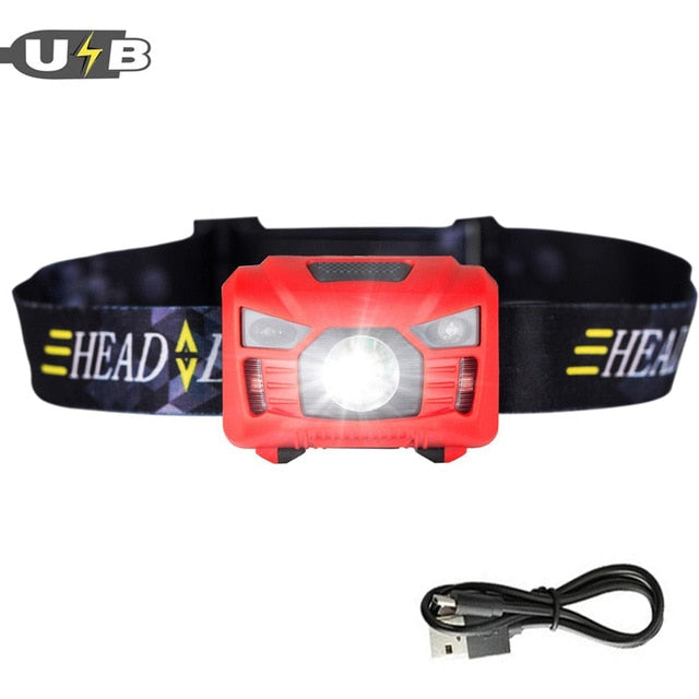 CREE 5W LED Body Motion Sensor Headlamp Mini Headlight Rechargeable