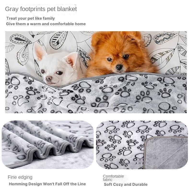 Pet Blanket Warm Cut Flower Footprint Cover Blanket