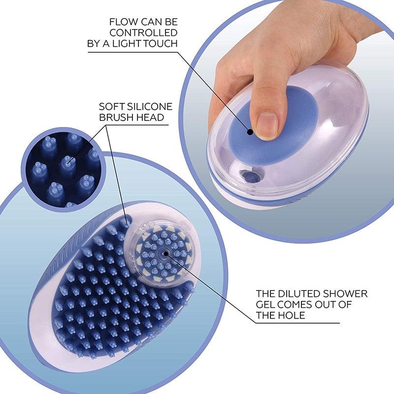 Pet Dog Cat Bath Brush 2-in-1 Pet  Massage