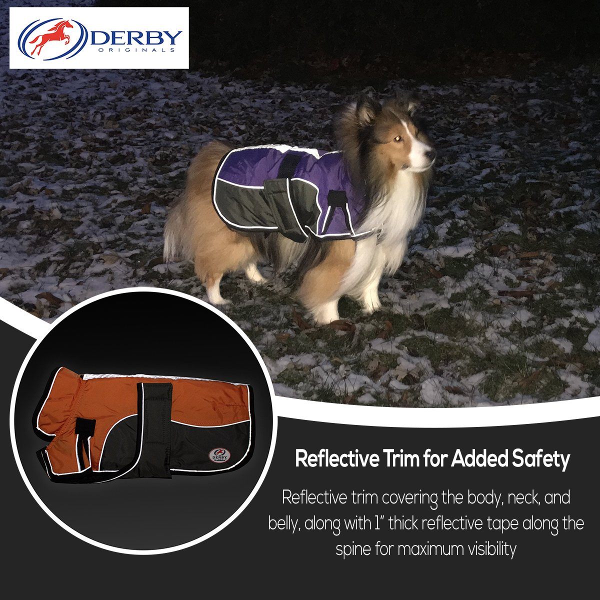 Derby Originals Heavyweight Nylon Waterproof Reflective Dog Parka