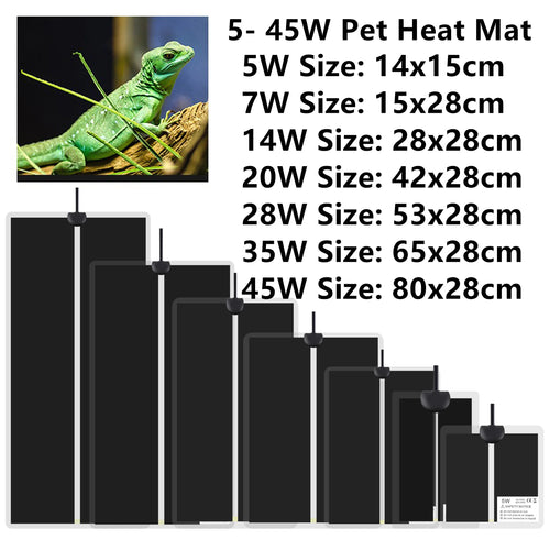 5-45W Plant Warm Heating Pad Waterproof Reptile Heater Mat