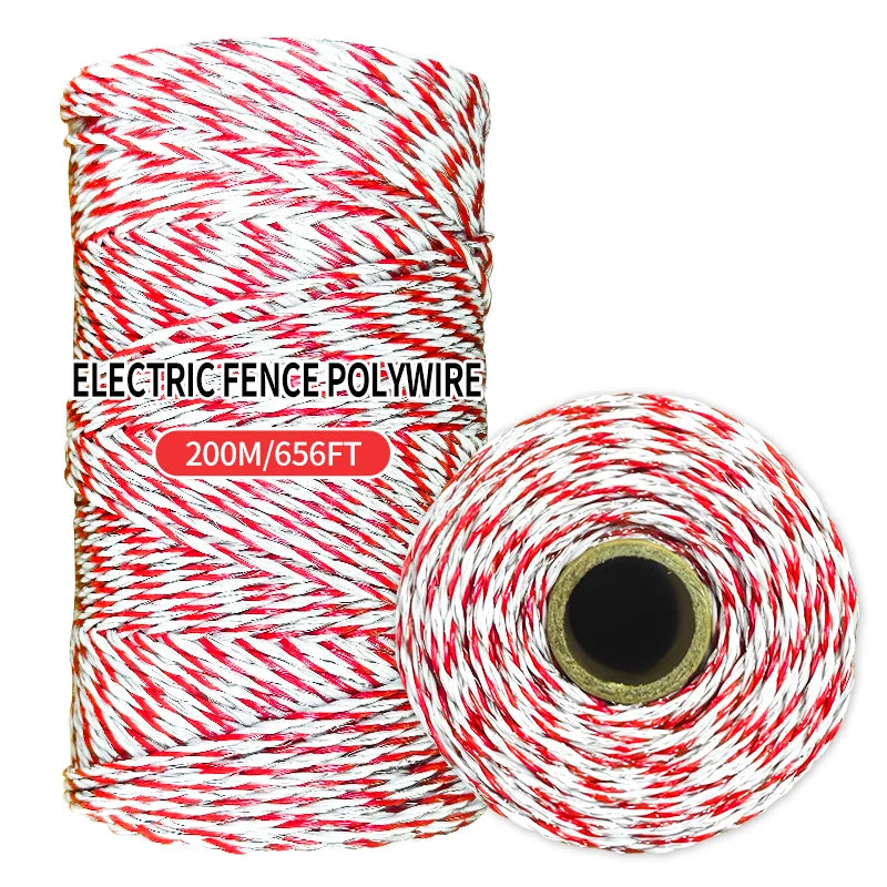 200M Heavy Duty Electric Fence Polywire, High Conductivity Steel Wire Rope