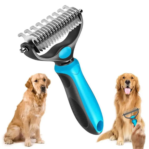2in1 Stainless Pet Deshedding Brush Dog Hair Remover Pet Fur Knot Cutter