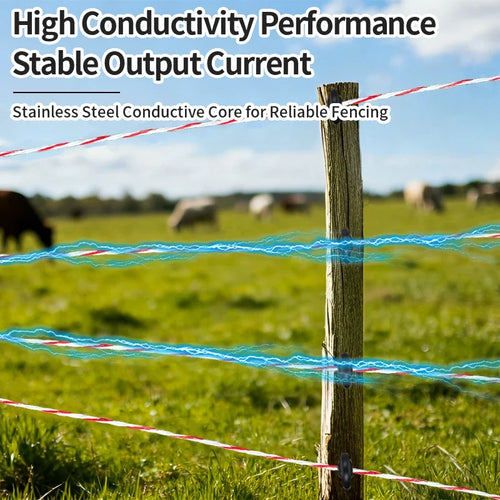 200M Heavy Duty Electric Fence Polywire, High Conductivity Steel Wire Rope